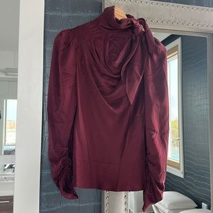 Zimmermann Espionage Silk Cowl Blouse - in wine